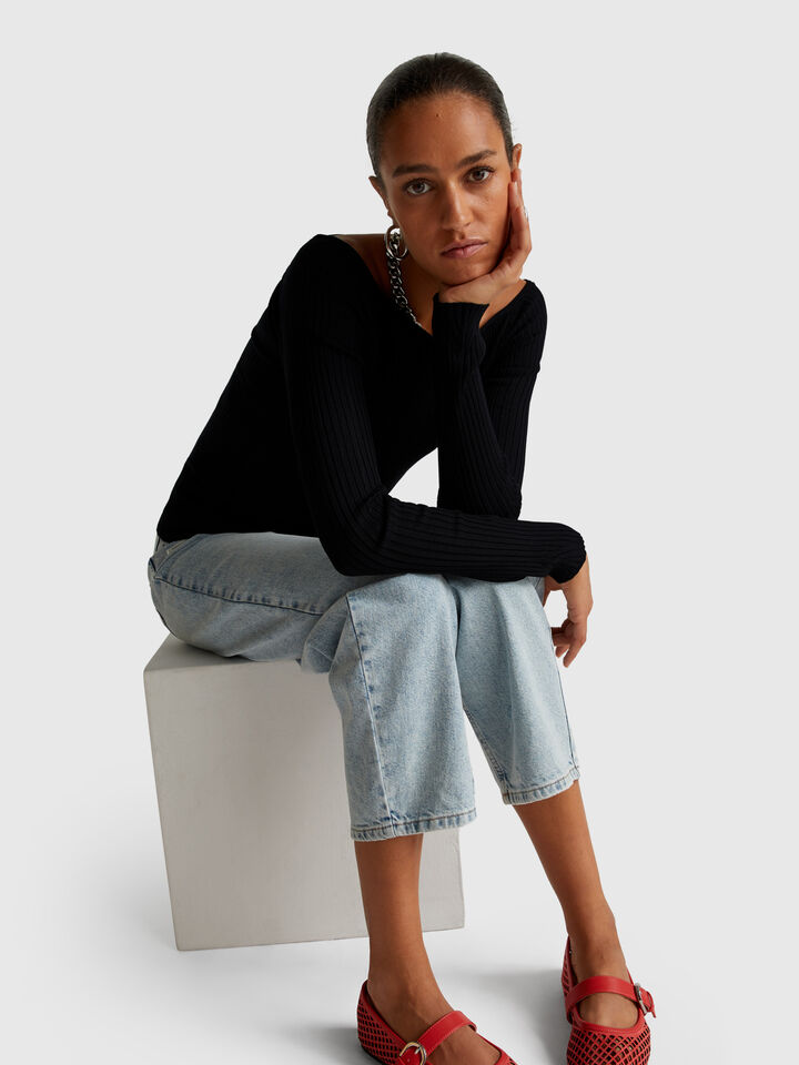 BOAT-NECK SWEAT.L/S Women image number 3